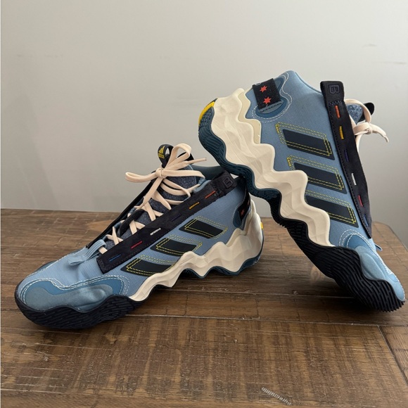 Women's adidas Exhibit B Candace Parker Mid Top Basketball Shoes GZ2375 Blue - Picture 3 of 10